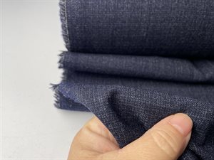 Beklædningsuld - fineste indigoblå vævede uld med lidt stræk